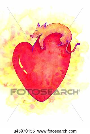 illustration, heart, mouse View Large Illustration Stock Illustration - illustration, heart, mouse. Fotosearch