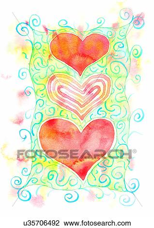 illustration, heart, pattern View Large Illustration Drawing - illustration, heart, pattern. Fotosearch