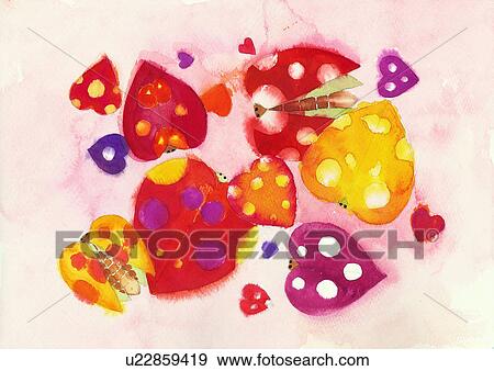 illustration, heart, pattern, smile, spot View Large Illustration Stock Illustration - illustration, heart, pattern, smile, spot. Fotosearch