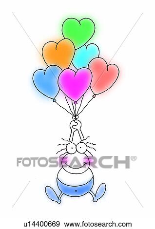 illustration, heart, person, balloon View Large Illustration Stock Illustration - illustration, heart, person, balloon. Fotosearch