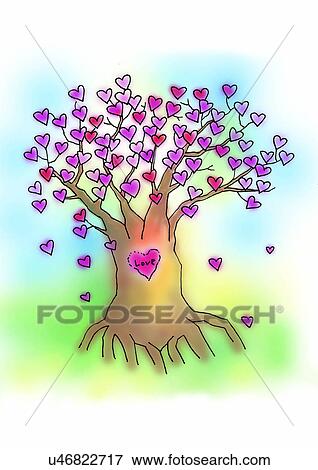 illustration, heart, person, tree, grassland View Large Illustration Stock Illustration - illustration, heart, person, tree, grassland. Fotosearch