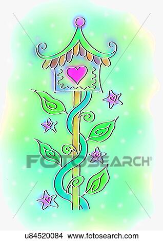 illustration, heart, treehouse View Large Illustration Stock Illustration - illustration, heart, treehouse. Fotosearch