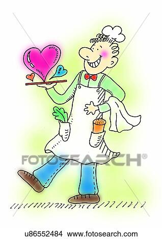 illustration, person, cooker, heart View Large Illustration Stock Illustration - illustration, person, cooker, heart. Fotosearch