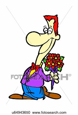 illustration, person, flower View Large Illustration Clipart - illustration, person, flower. Fotosearch