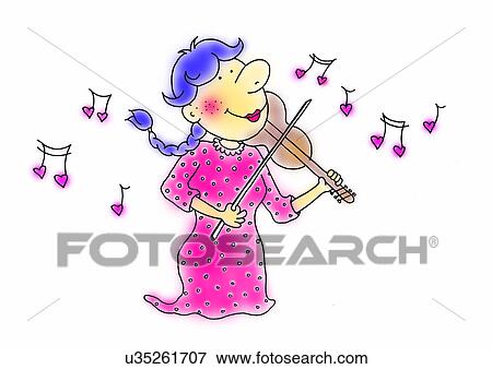 illustration, person, viola, pull viola View Large Illustration Stock Illustration - illustration, person, viola, pull viola. Fotosearch