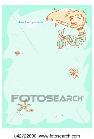 Image Dictionary, illustration, background, frame, mermaid, blue, leisurely View Large Illustration Clipart - Image Dictionary, illustration, background, frame, mermaid, blue, leisurely. Fotosearch