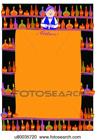 Clipart - Image Dictionary, illustration, background, frame, object, relax, cute. Fotosearch