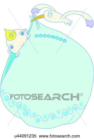 Stock Illustration - Image Dictionary, illustration, background, frame, sea gull, gull, child. Fotosearch