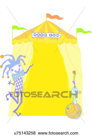 Stock Illustration - Image Dictionary, illustration, background, frame, clown, buffoon, child. Fotosearch