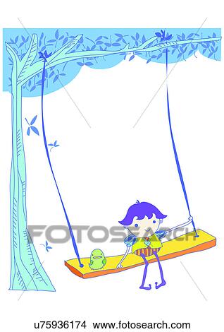 Image Dictionary, illustration, background, frame, swing, child, kid View Large Illustration Stock Illustration - Image Dictionary, illustration, background, frame, swing, child, kid. Fotosearch