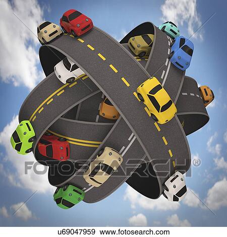 Car use, conceptual artwork View Large Illustration Stock Illustration - Car use, conceptual artwork. Fotosearch