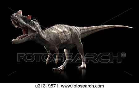 Ceratosaurus dinosaur, artwork View Large Illustration Clip Art - Ceratosaurus dinosaur, artwork. Fotosearch