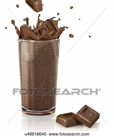 Chocolate milkshake, artwork View Large Illustration Clipart - Chocolate milkshake, artwork. Fotosearch