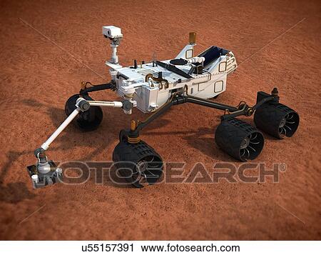 Clip Art - Curiosity Mars rover, artwork. Fotosearch