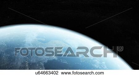 Earth from space, artwork View Large Illustration Drawing - Earth from space, artwork. Fotosearch