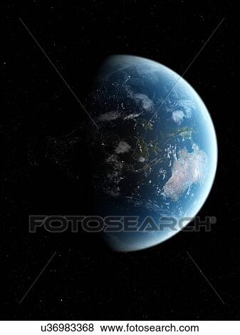 Earth from space, artwork View Large Illustration Stock Illustration - Earth from space, artwork. Fotosearch