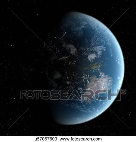Stock Illustration - Earth from space, artwork. Fotosearch