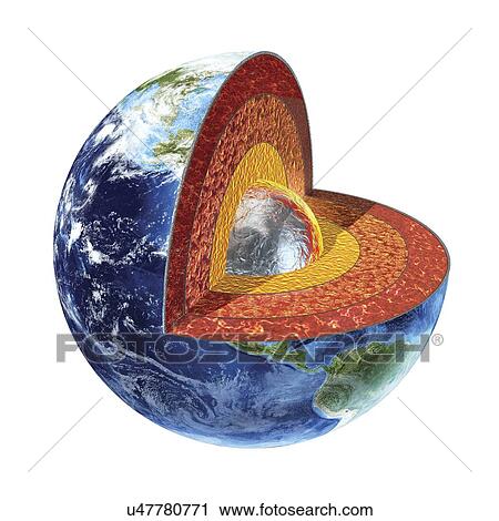 Clip Art - Earth's interior, artwork. Fotosearch