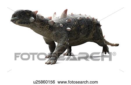 Stock Illustration - Euoplocephalus dinosaur, artwork. Fotosearch