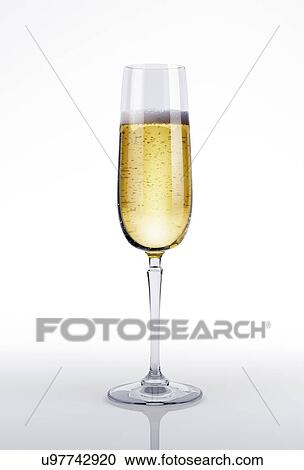 Clipart - Glass of champagne, artwork. Fotosearch