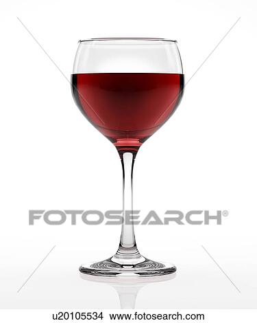 Stock Illustration - Glass of red wine, artwork. Fotosearch