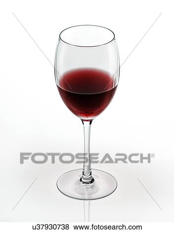 Stock Illustration - Glass of red wine, artwork. Fotosearch