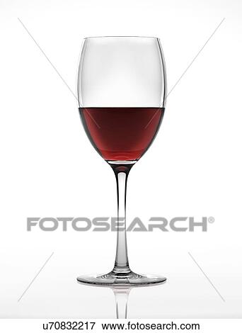 Stock Illustration - Glass of red wine, artwork. Fotosearch