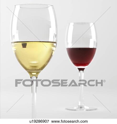 Stock Illustration - Glasses of wine, artwork. Fotosearch