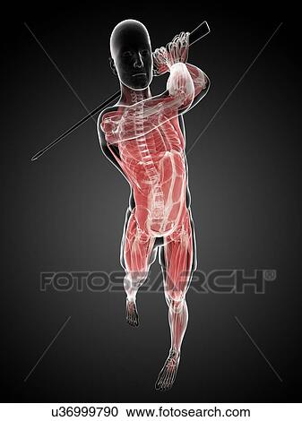 Clipart - Golf player, artwork. Fotosearch