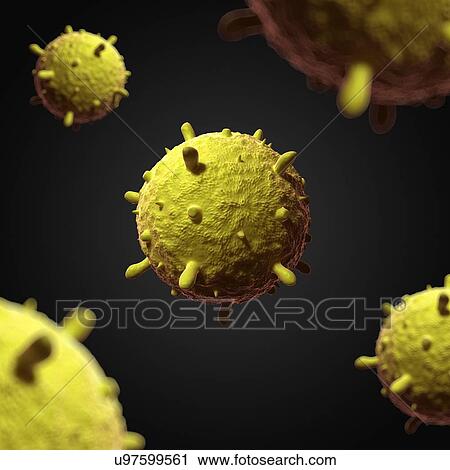 Clip Art - Influenza virus, artwork. Fotosearch