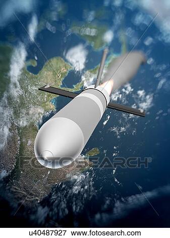 Intercontinental missile, artwork View Large Illustration Stock Illustration - Intercontinental missile, artwork. Fotosearch