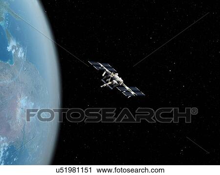 International Space Station, artwork View Large Illustration Clip Art - International Space Station, artwork. Fotosearch