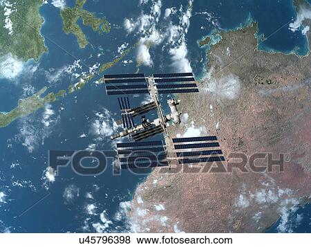 International Space Station, artwork View Large Illustration Stock Illustration - International Space Station, artwork. Fotosearch