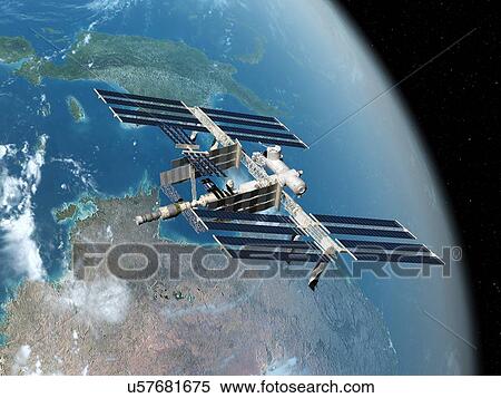 International Space Station, artwork View Large Illustration Stock Illustration - International Space Station, artwork. Fotosearch