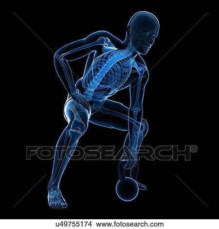 Stock Illustration - Kettlebell workout, artwork. Fotosearch