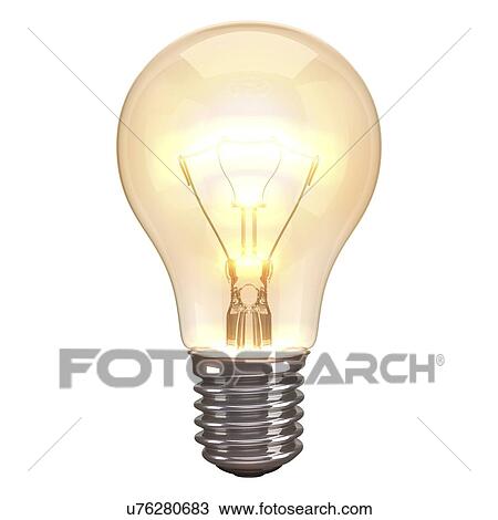 Drawing - Light bulb, artwork. Fotosearch