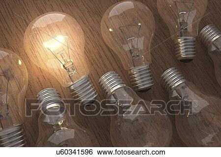 Light bulbs, artwork View Large Illustration Stock Illustration - Light bulbs, artwork. Fotosearch