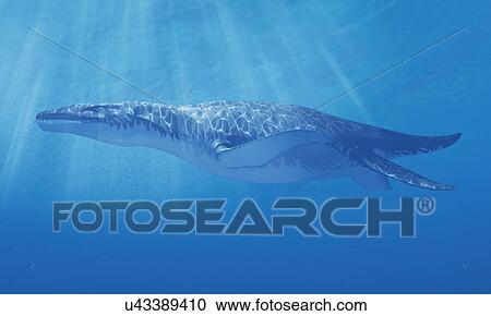 Clipart - Liopleurodon marine reptile, artwork. Fotosearch