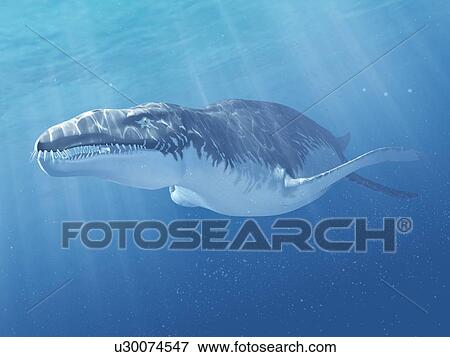 Stock Illustration - Liopleurodon marine reptile, artwork. Fotosearch