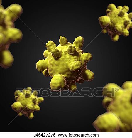 Stock Illustration - Measles virus, artwork. Fotosearch
