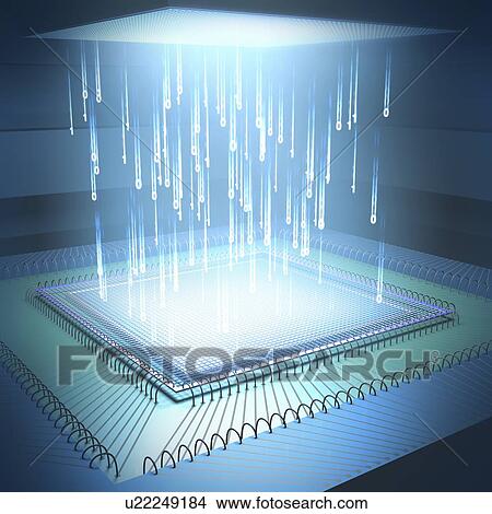Stock Illustration - Microchip, artwork. Fotosearch