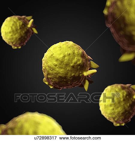 Stock Illustration - Mono virus, artwork. Fotosearch