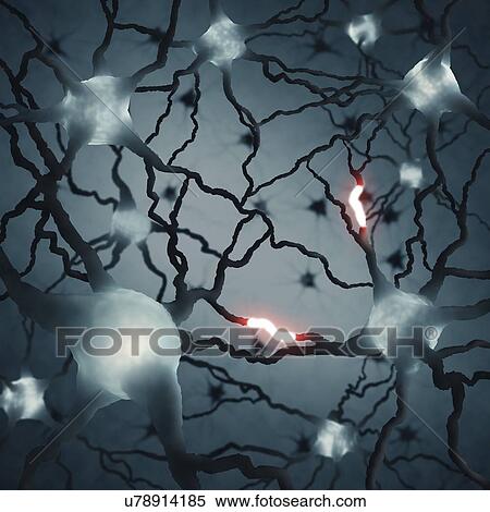 Stock Illustration - Neural network, artwork. Fotosearch