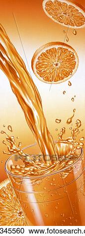 Clipart - Orange juice, artwork. Fotosearch