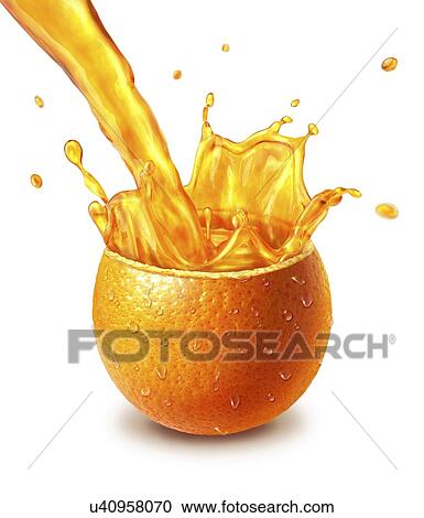 Clipart - Orange juice, conceptual artwork. Fotosearch