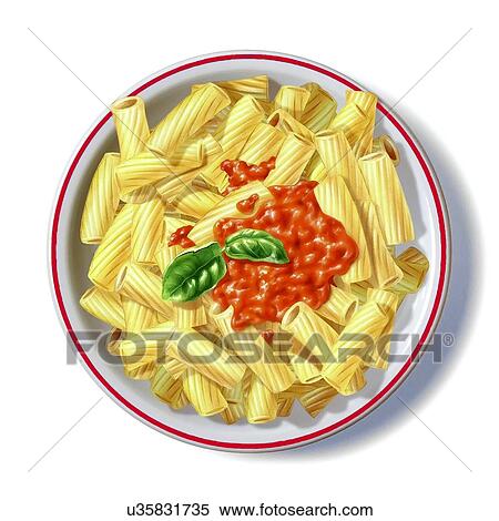 Pasta and tomato sauce, artwork View Large Illustration Stock Illustration - Pasta and tomato sauce, artwork. Fotosearch