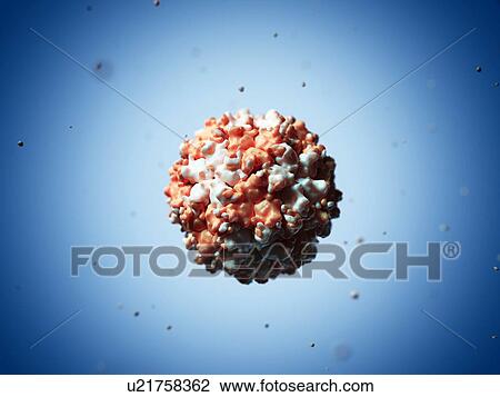 Drawing - Picobirnavirus particle, artwork. Fotosearch
