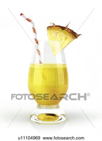 Stock Illustration - Pineapple juice, artwork. Fotosearch