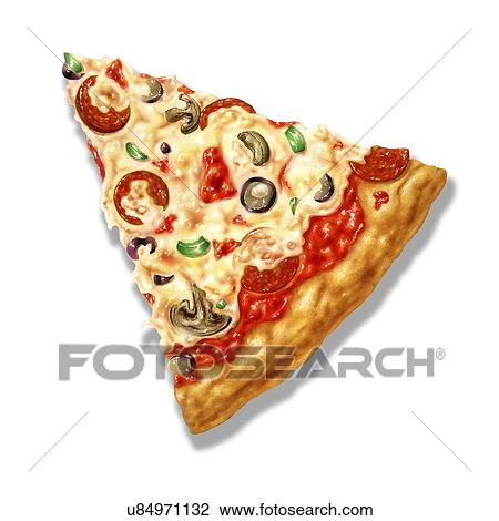 Pizza slice, artwork View Large Illustration Drawing - Pizza slice, artwork. Fotosearch