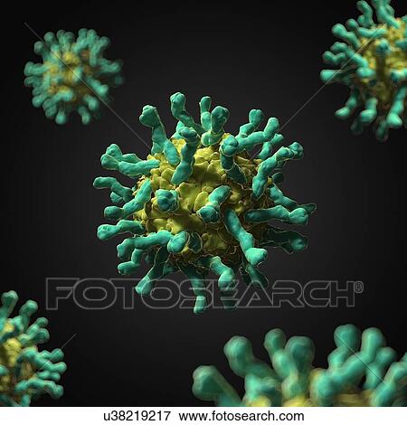 Stock Illustration - Poliovirus-receptor complex, artwork. Fotosearch
